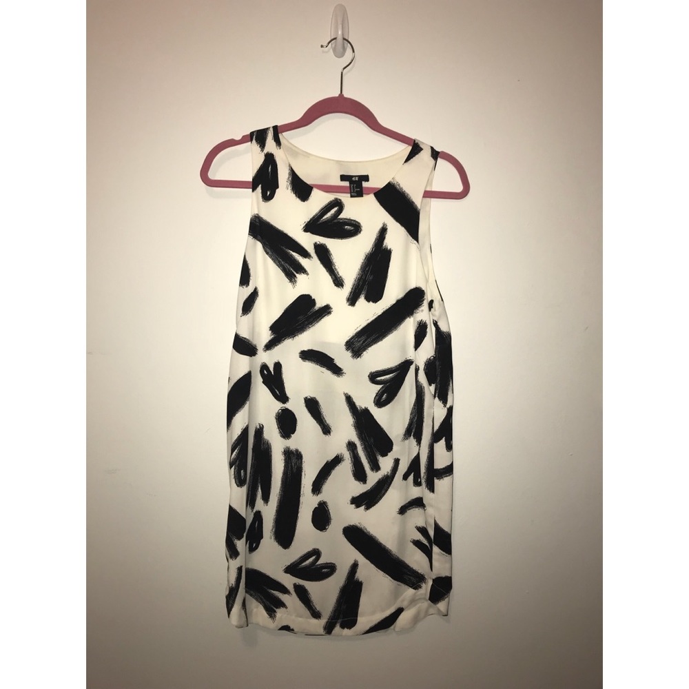 H&M Paint Brush Stroke Pattern Shift Dress